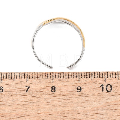 304 Stainless Steel Double Color Cuff Rings RJEW-S635-01GP-H-01-1