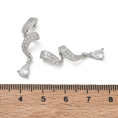 Brass Micro Pave Clear Cubic Zirconia Pendants CU-CBA5C42-15P-1