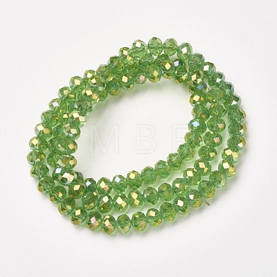 Electroplate Transparent Glass Beads Strands EGLA-A034-T6mm-T01-1