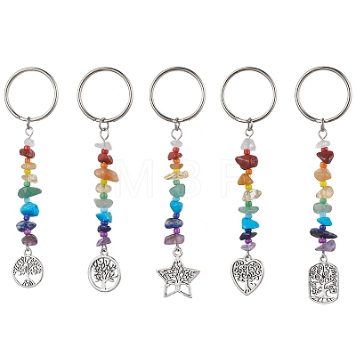 Tree of Life Tibetan Style Alloy Pendant Keychains KEYC-JKC00689-1