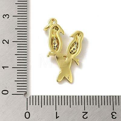 Brass Enamel Micro Pave Cubic Zirconia Pendants KK-Z042-17G-02-1