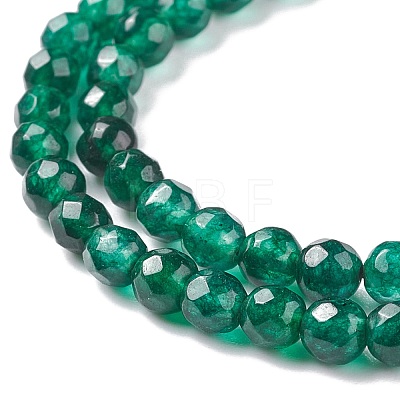 Dyed Natural White Jade Round Beads Strands X-G-E311-4mm-04-1