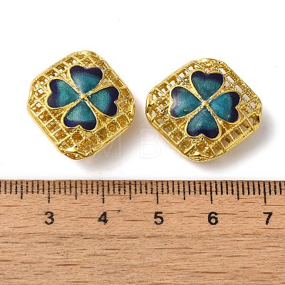 Rack Plating Brass Enamel Beads KK-P276-45G-1