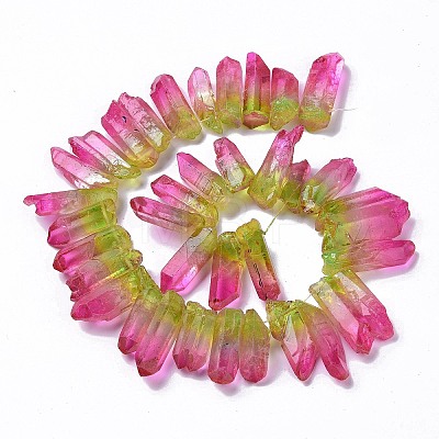 Natural Quartz Crystal Dyed Beads Strands G-I345-02C-1