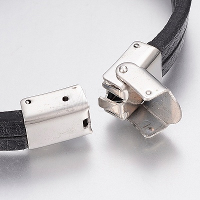 Men's Leather Cord Multi-strand Bracelets BJEW-P198-12-1