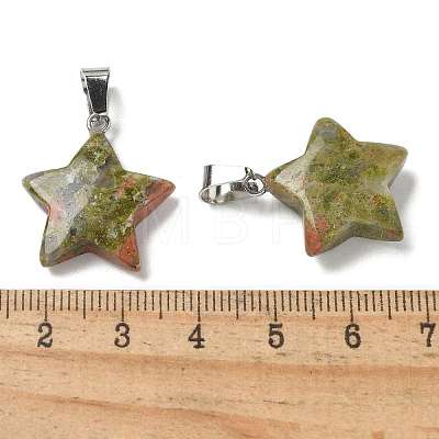 Natural Unakite Pendants G-B127-12P-12-1