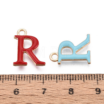 Rack Plating Alloy Enamel Pendants ENAM-T024-53R-G-1