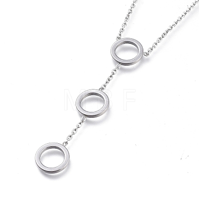 Round Ring 304 Stainless Steel Jewelry Sets SJEW-M097-22P-1