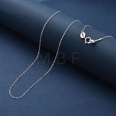 925 Sterling Silver Cable Chain Adjustable Slider Necklaces for Women NJEW-U030-01S-01-1