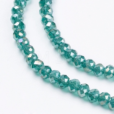 Electroplate Glass Beads Strands X-GLAA-F076-FR04-1