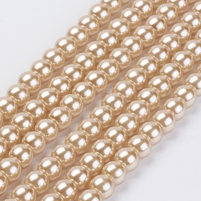 Eco-Friendly Dyed Glass Pearl Beads Strands HY-A008-6mm-RB019-1