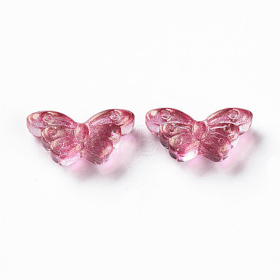 Transparent Spray Painted Glass Beads LS-GLAA-S190-018A-02-1