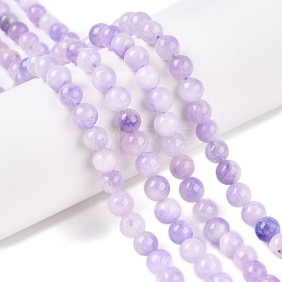 Dyed Natural White Jade Beads Strands G-T138-6mm-210-10-1