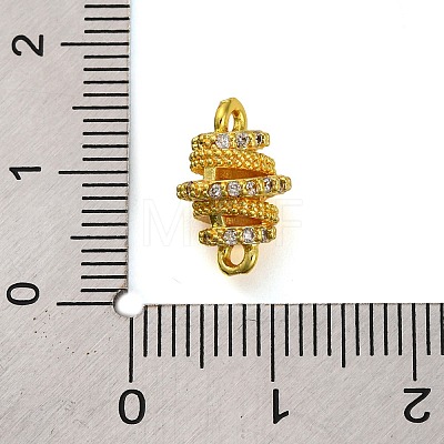 Brass Micro Pave Clear Cubic Zirconia Hollow Oval Connector Charms KK-A230-05C-G-1