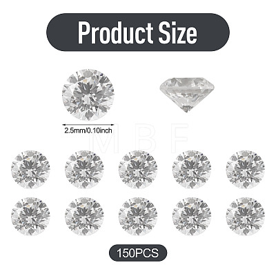 150Pcs Diamond Shape Grade AAA Cubic Zirconia Cabochons ZIRC-TADJ0001-01C-1