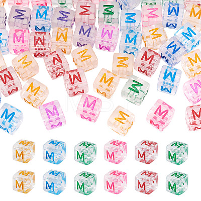 50Pcs Acrylic European Beads MACR-TADJ0001-13M-1