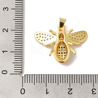 Brass Micro Pave Cubic Zirconia Charms KK-C072-31G-1