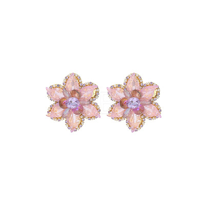 Alloy Rhinestone Stud Earrings for Women WGAC7EE-03-1