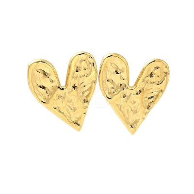 304 Stainless Steel Heart Stud Earrings for Women EJEW-U020-15G-1