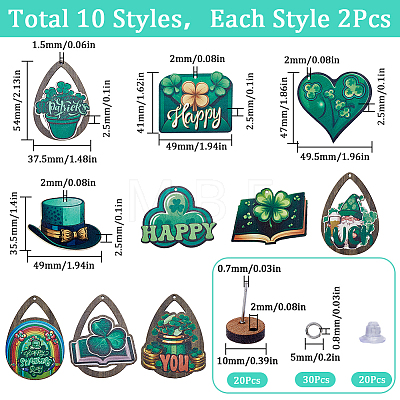 SUNNYCLUE Saint Patrick's Day DIY Earring Making Kit DIY-SC0024-06-1