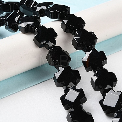Natural Black Agate Beads Strands G-K357-C06-01-1