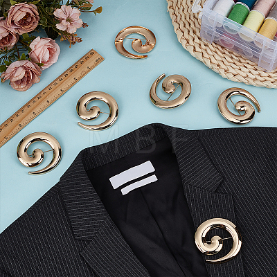 6Pcs Vortex Spiral Zinc Alloy Lapel Pins for Clothes JEWB-FG0001-78-1