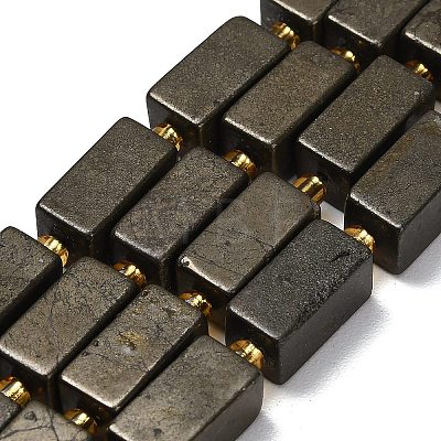 Natural Gold Pyrite/Golden Pyrite Beads Strands G-F833-C01-02-1