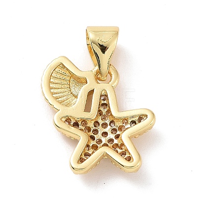 Brass Micro Pave Cubic Zirconia Charms X-KK-G444-02G-01-1