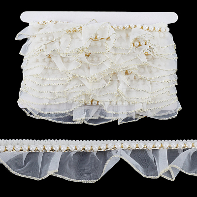 5 Yards Polyester Lace Ribbons OCOR-GF0006-14B-02-1