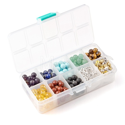 280Pcs 8 Styles 8mm Gemstone Beads Chakra Yoga Healing Stone Kits G-LS0001-02B-1