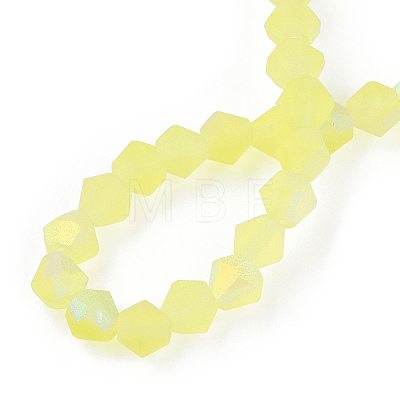 Imitate Austrian Crystal Bicone Frosted Glass Beads Strands EGLA-A039-T6mm-MB21-1