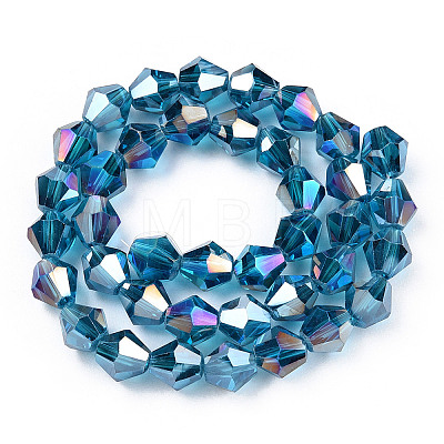Electroplate Glass Beads Strands EGLA-Q118-8mm-B27-1