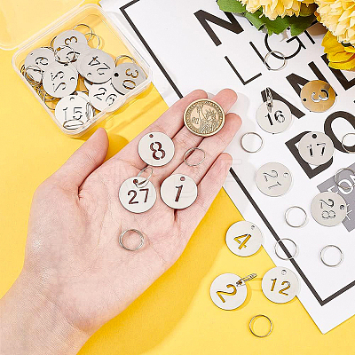 DIY Number 1~30 ID Hanging Tags Pendant Making Kit for Luggage House Lockets DIY-BC0006-18-1