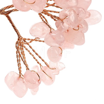 Natural Rose Quartz Chips Money Tree Decorations DJEW-C016-01N-1