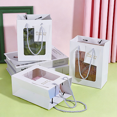 Rectangle Paper Gift Bags ABAG-WH0040-57-1