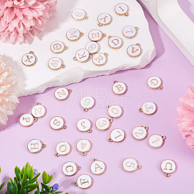 36Pcs 36 Styles Letter A~Z & Number 0~9 Alloy Enamel Charms ENAM-TA0003-11B-1