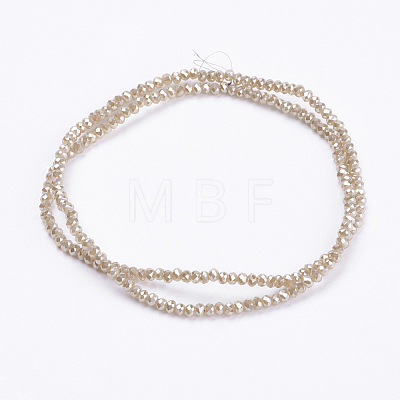 Electroplate Glass Beads Strands GLAA-F078-PL10-1