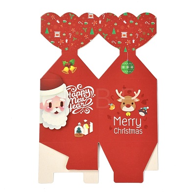 Christmas Theme Paper Fold Gift Boxes CON-G012-03B-1