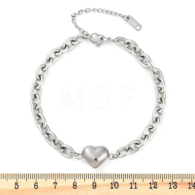 304 Stainless Steel Cable Chain Link Bracelets for Women BJEW-M051-01P-1