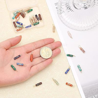 32Pcs 8 Style Natural & Synthetic Gemstone Pendants FIND-CA0006-53-1