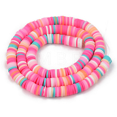 Handmade Polymer Clay Beads Strands CLAY-R089-6mm-099-1