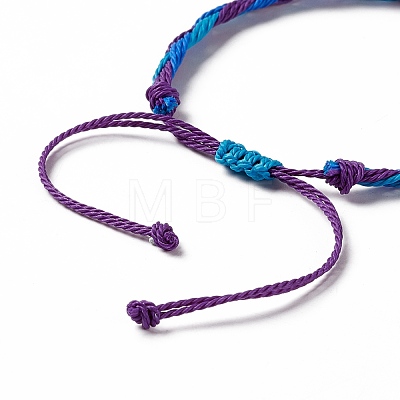 3Pcs 3 Style Plastic Braided Bead Bracelets Set BJEW-B065-10B-1