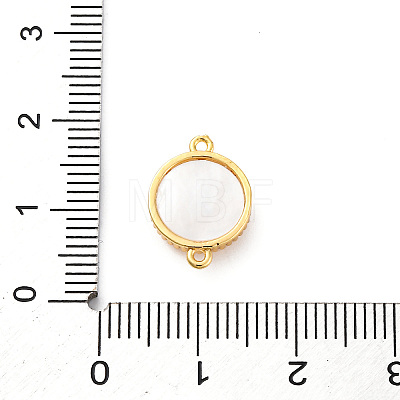 Brass Clear Cubic Zirconia Connector Charms KK-P291-19G-1