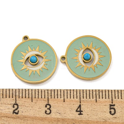 316 Surgical Stainless Steel Enamel Pendants STAS-M073-06G-1