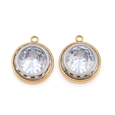 304 Stainless Steel Rhinestone Pendants STAS-Z203-01G-01-1