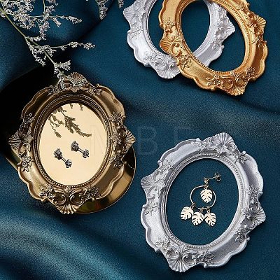 4Pcs 4 Colors Oval Retro Resin Photo Frames AJEW-FG0001-48-1
