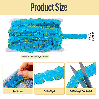 10M Double Layer Polyester Lace Ribbon OCOR-TA0004-14F-1