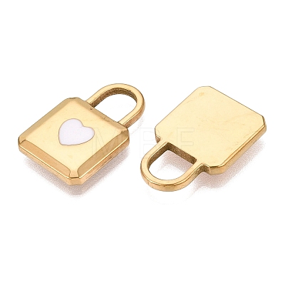 303 Stainless Steel Enamel Pendants STAS-Q110-38G-02-1