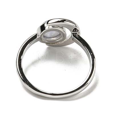 Natural Gemstone Adjustable Rings RJEW-K269-09P-1