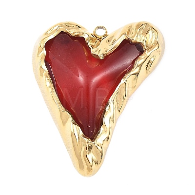 304 Stainless Steel & Glass Pendants STAS-Z186-16G-1